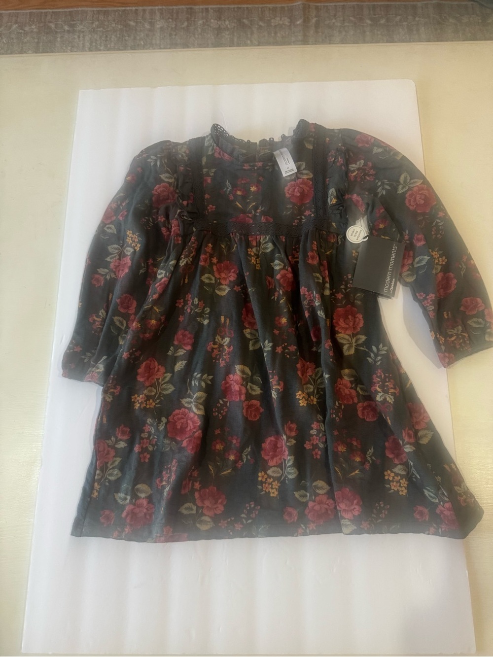 Gerber Black Floral Long-Sleeve Dress Top